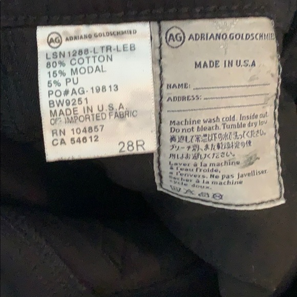 AdrianoGoldschmeid “leatherlook” black jeans sz28R - Picture 4 of 4